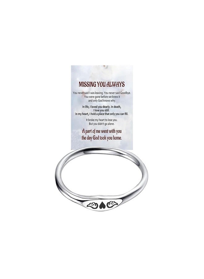 TACBSP For Memorial,Angel Wing Heart Ring,Stainless Steel Tiny Heart With Wings Ring,Missing You Forever Ring,Angel Wings Ring,Sympathy Memorial Jewelry for Loss of Loved One (sliver, 9) - Image 1